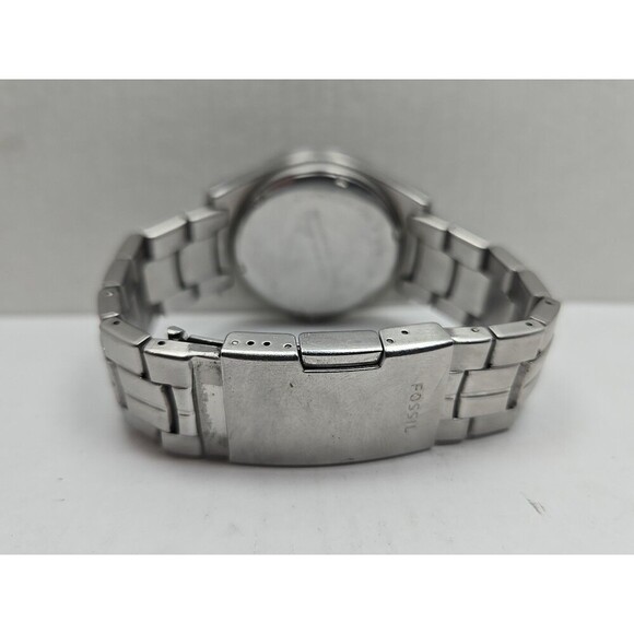 Fossil BQ-9404 Red Black Dial Day Date Watch Stainless Steel 10 ATM New Battery - Picture 8 of 11